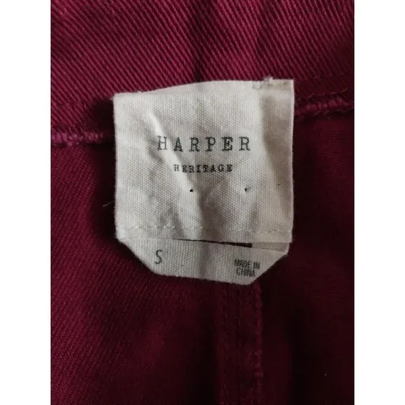 Harper Heritage MAROON Full Snap Pocket Mini Skirt Sz S - Picture 7 of 8